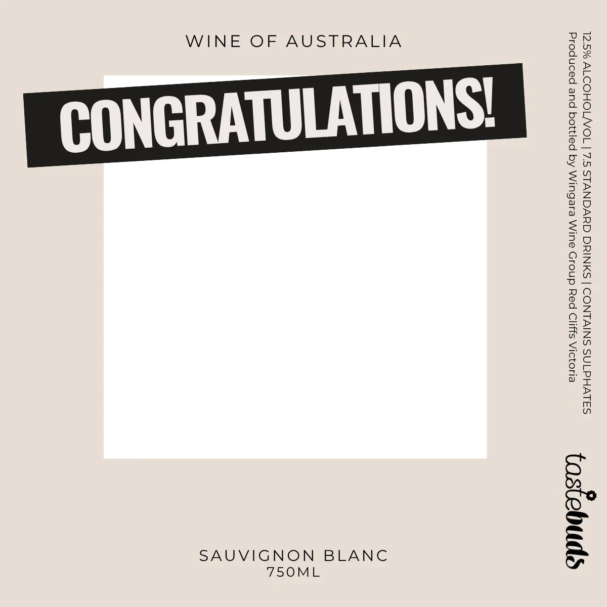 Congratulations Sauvignon Wine Label - Tastebuds