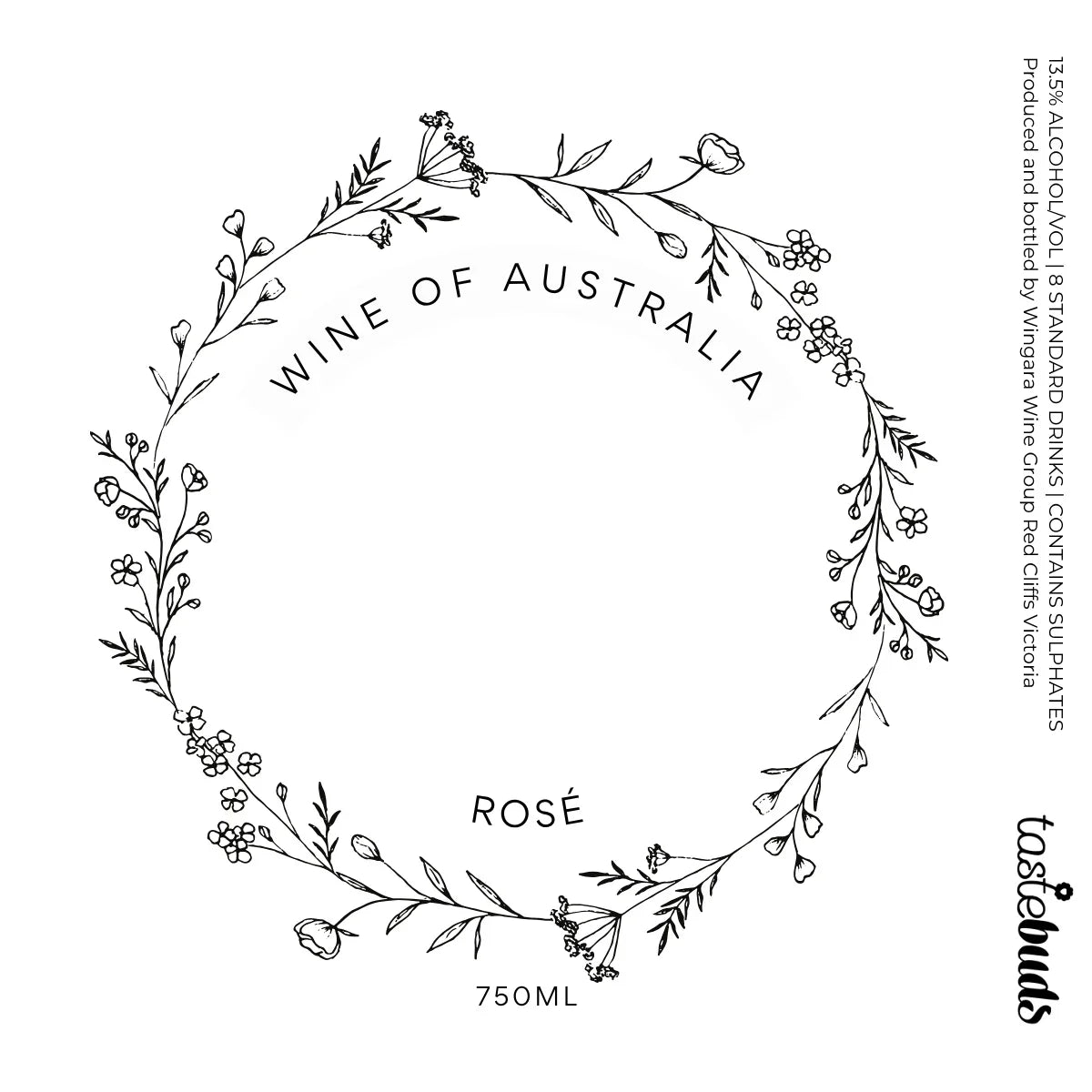 For You Rose Wine Label - Tastebuds