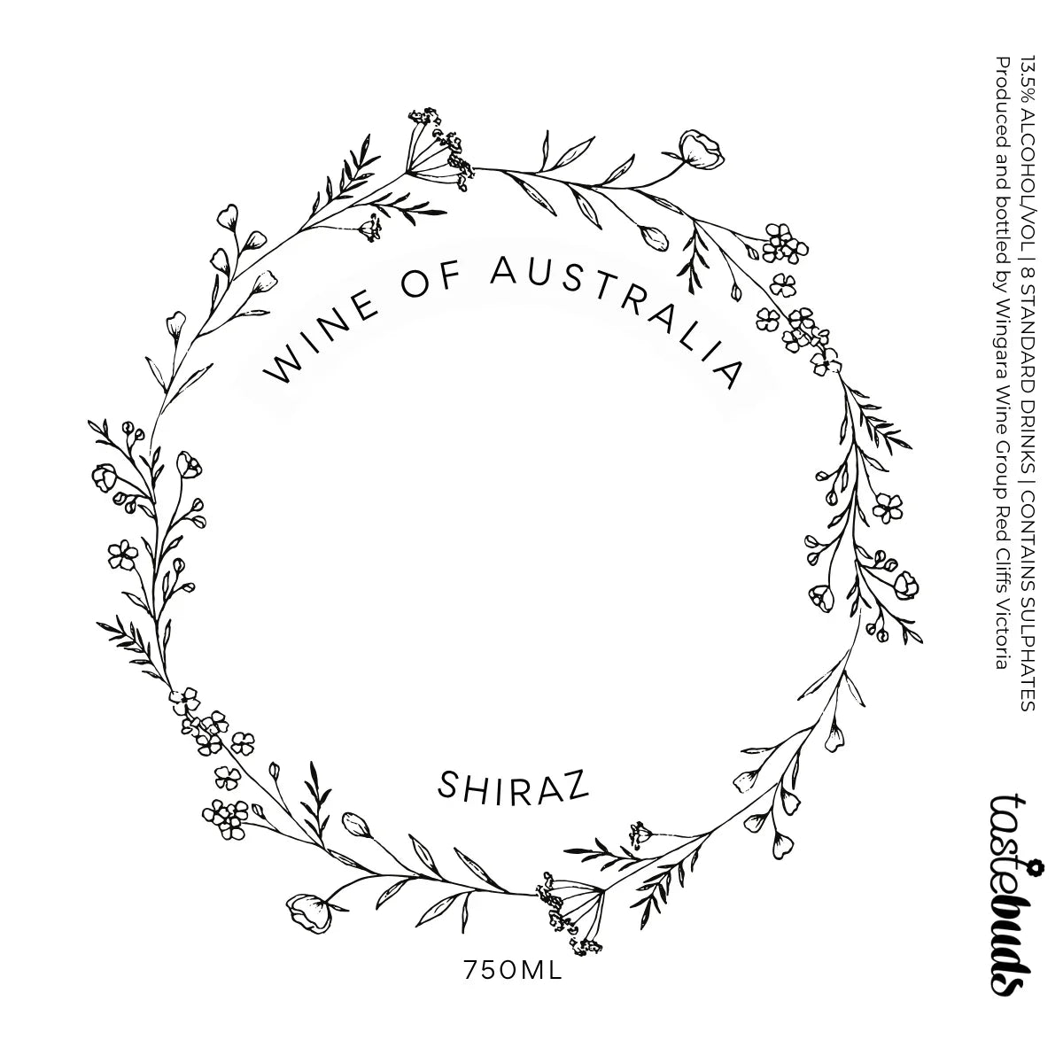 For You Shiraz Wine Label - Tastebuds