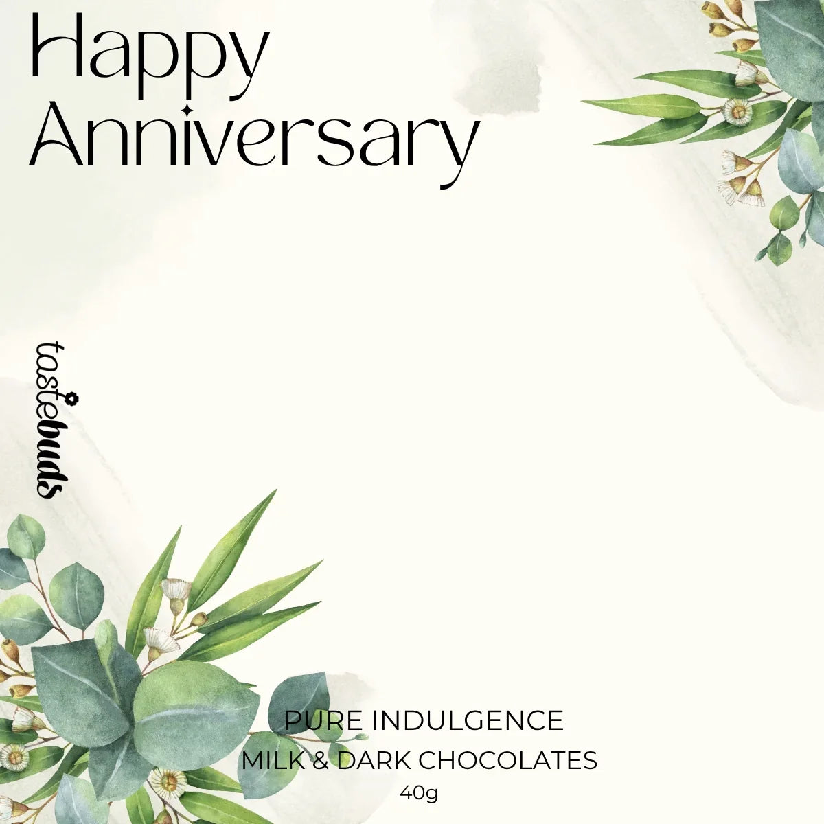 Happy Anniversary Chocolate Label - Tastebuds