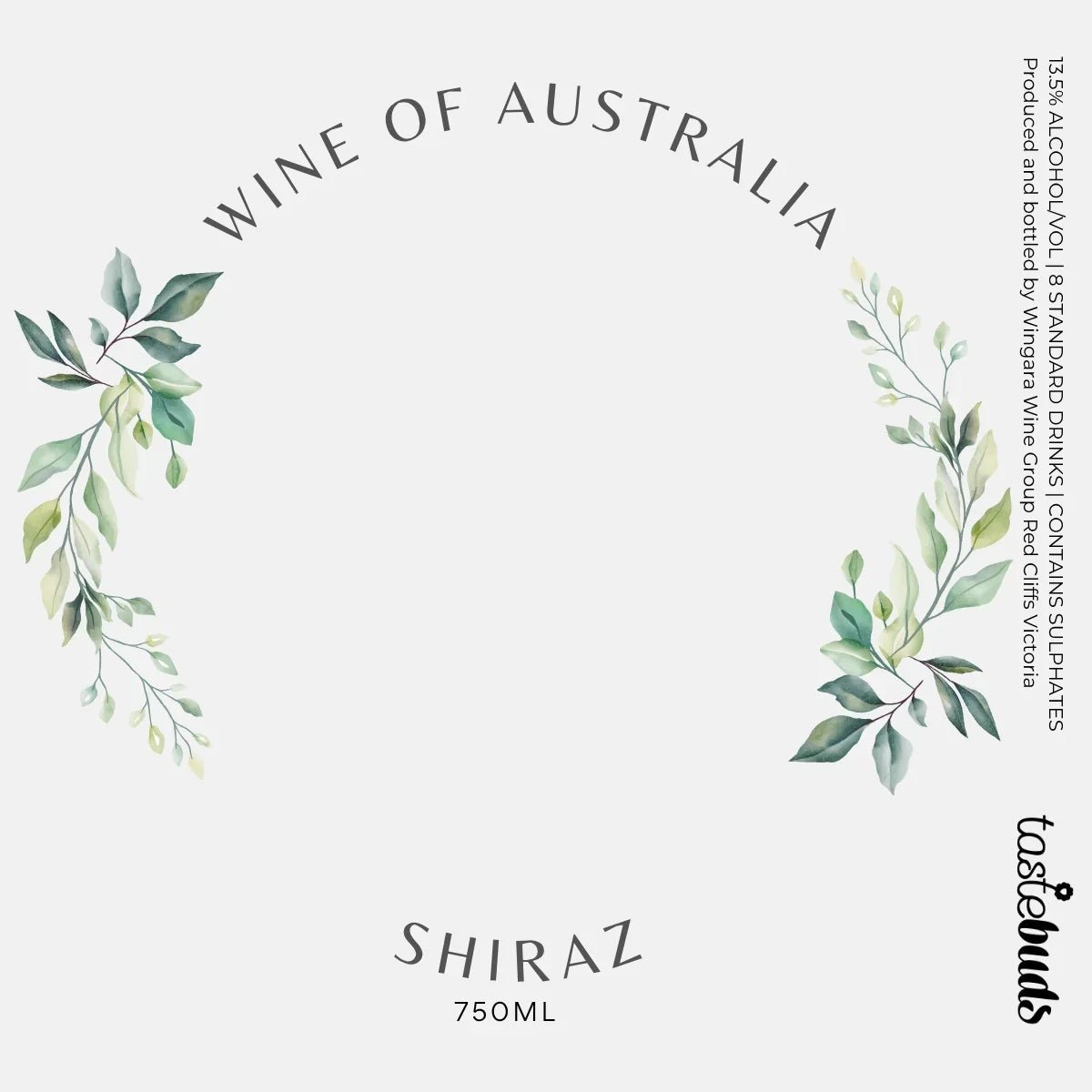 Happy Anniversary Shiraz Wine Label - Tastebuds