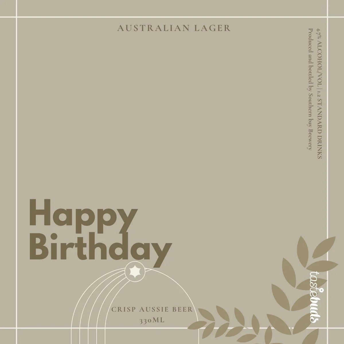 Happy Birthday Beer Label - Tastebuds
