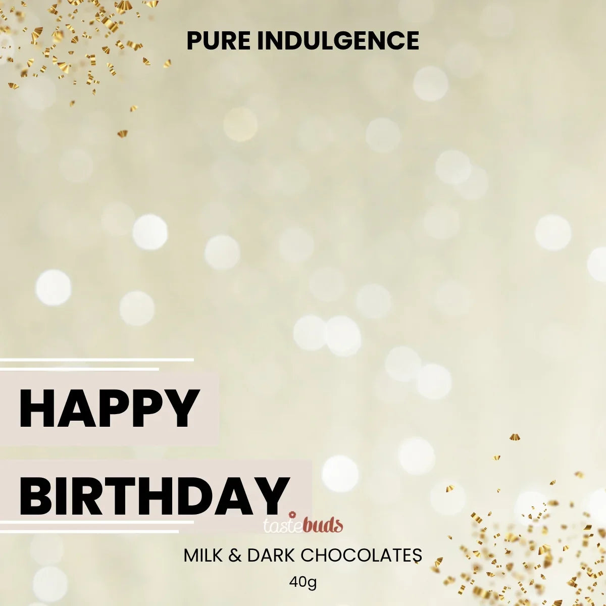 Happy Birthday Chocolate Label - Tastebuds