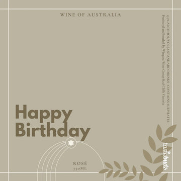 Happy Birthday Rose Wine Label - Tastebuds