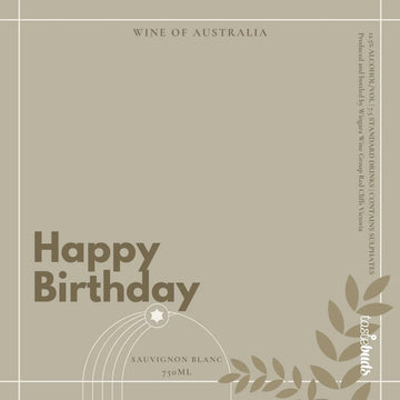 Happy Birthday Sauvignon Wine Label - Tastebuds