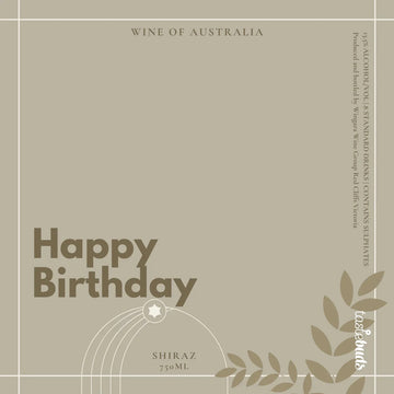 Happy Birthday Shiraz Wine Label - Tastebuds