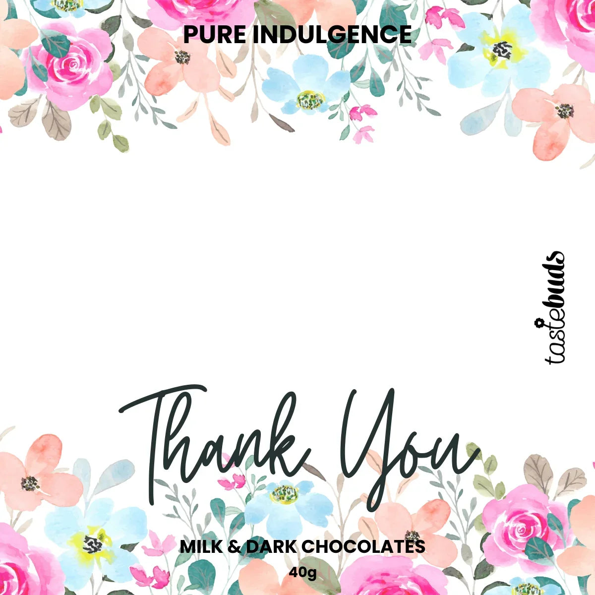 Thank You Chocolate Label - Tastebuds
