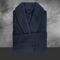 Men's Long Waffle Blue Robe