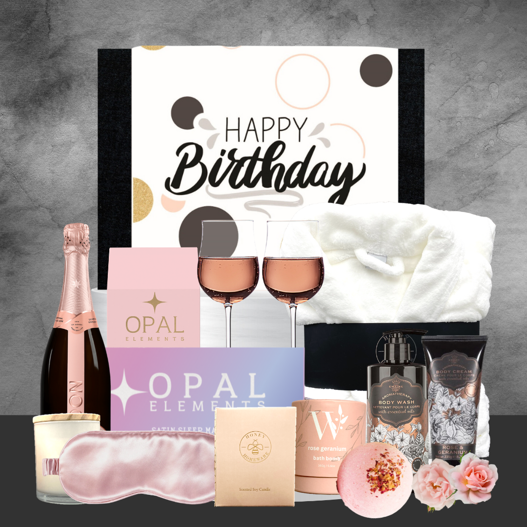 birthday gift hamper for her with wine