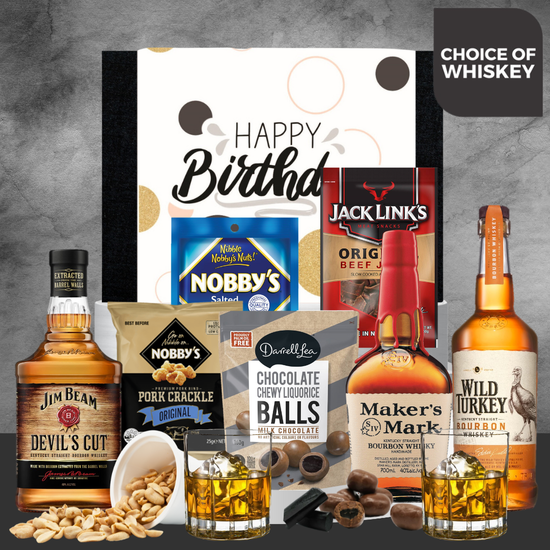 birthday gift hamper bourbon whisky