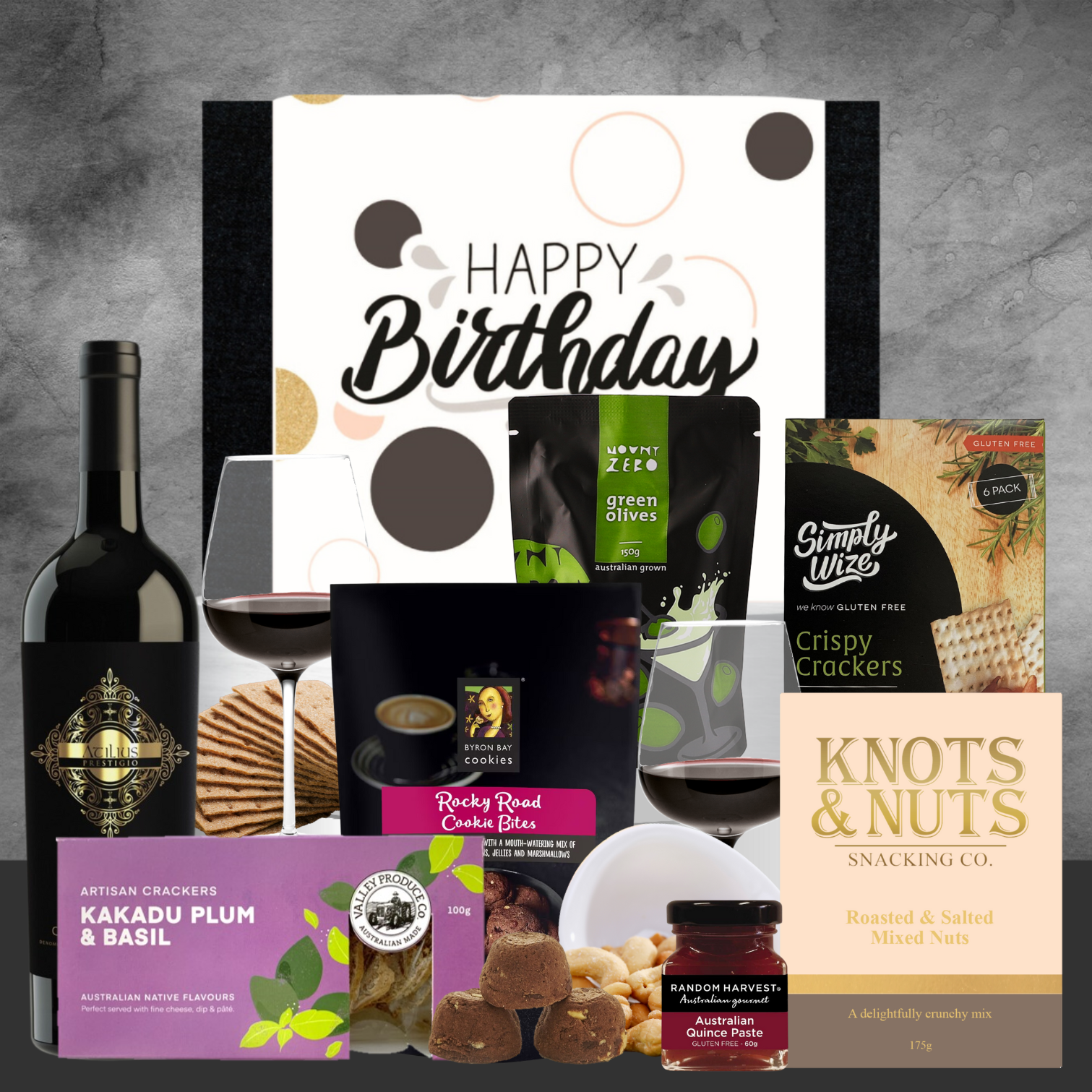 birthday gift hamper with italian wine