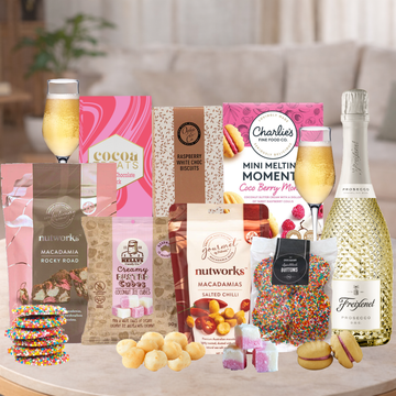 New Year Sparkling Wine & Snack Gift Hamper for Her
