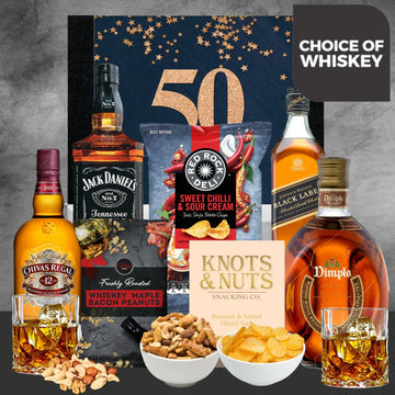 50th Birthdays & Whisky Choice and Snack Hamper - Tastebuds
