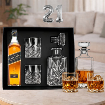 21st Birthday Johnnie Black Decanter Gift Hamper