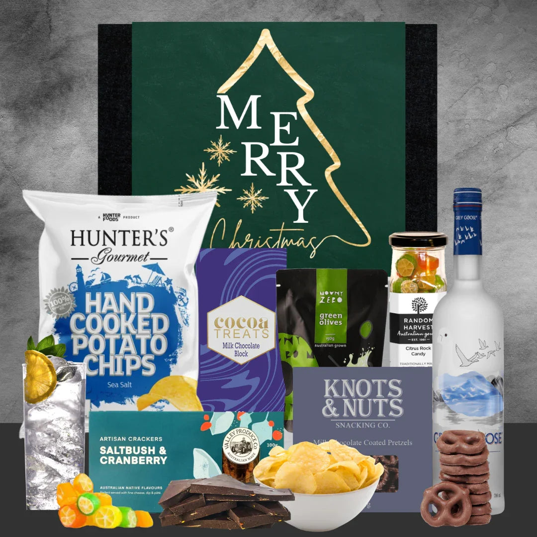 Vodka & Snacks Christmas Hamper - Tastebuds
