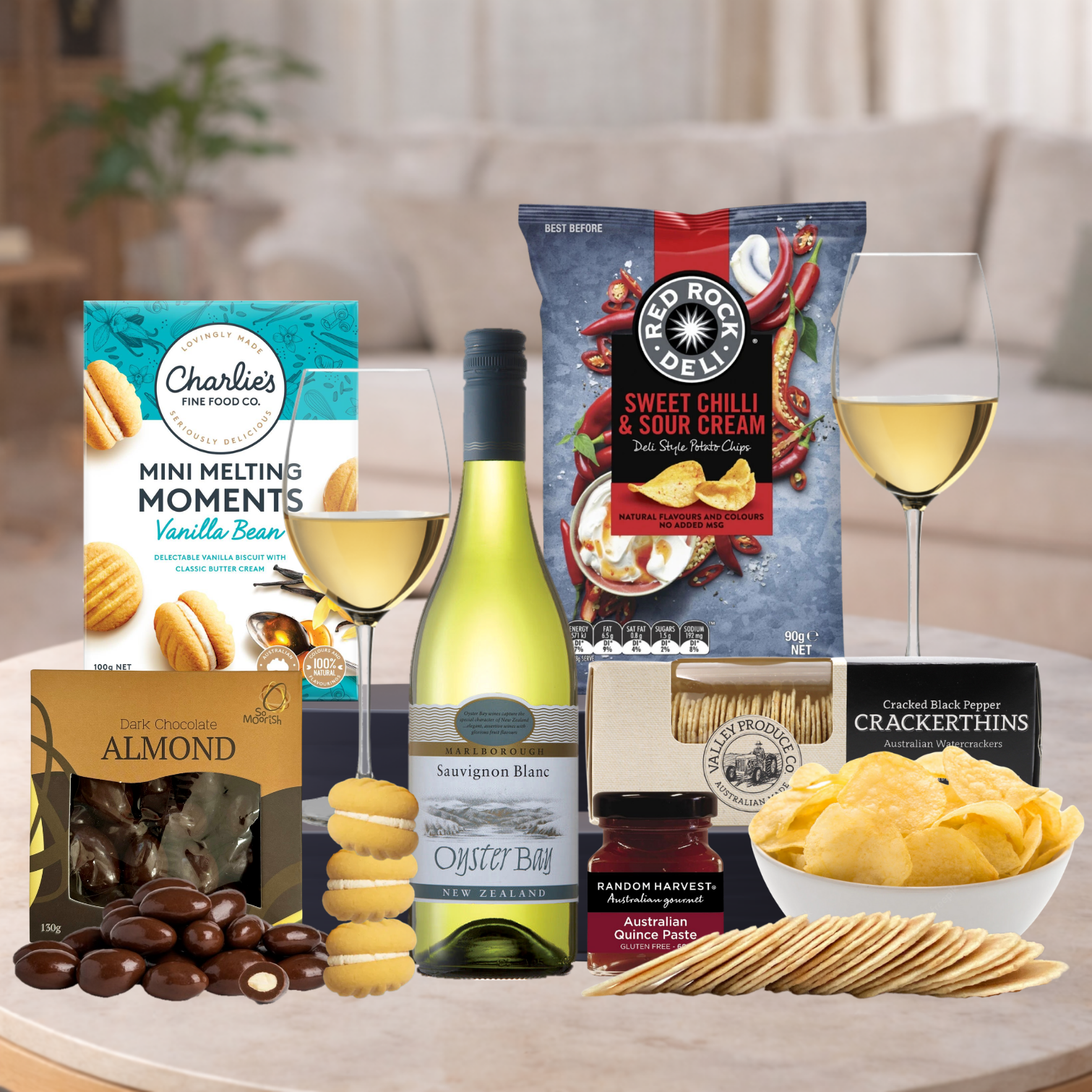 White wine and hamper