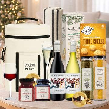 Christmas Wine Beach Day Picnic Hamper