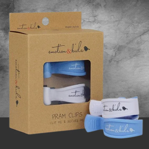 Emotion & Kids Blue/White Pram Clips