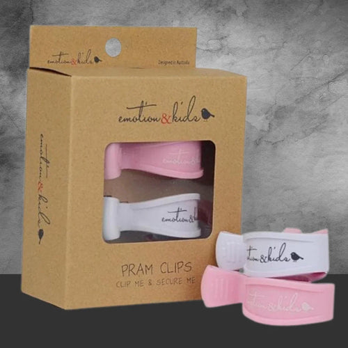 Emotion & Kids Pink/White Pram Clips
