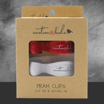 Emotion & Kids Red/White Pram Clips - Tastebuds