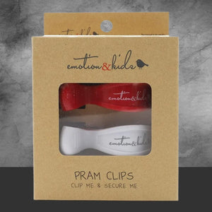 Emotion & Kids Red/White Pram Clips - Tastebuds