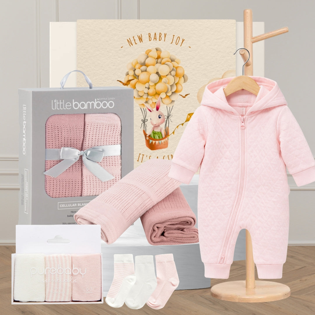 Baby Girl Snuggles Hamper