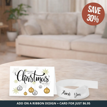 Thank You Ribbon + Christmas Card Bundle