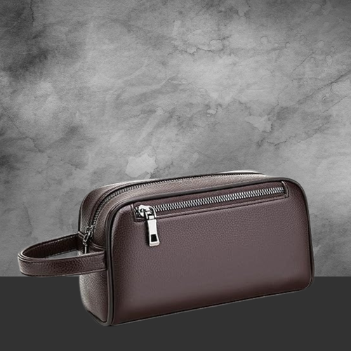 Toiletry Bag Brown Leather