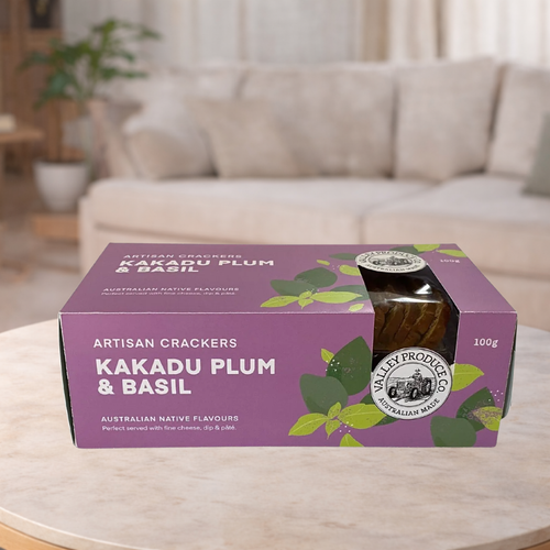 Valley Produce Co Artisan Crackers Kakadu Plum & Basil