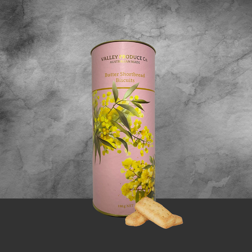 Valley Produce Co Australian Wattle Shortbread Tube 180g