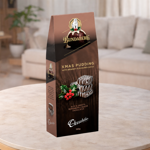 Chocolatier Bundaberg Xmas Pudding With Brandy Sauce Chocolates 110g