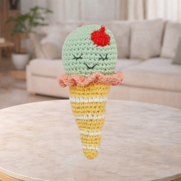 Weegoamigo Crochet Rattle – Isla Ice Cream