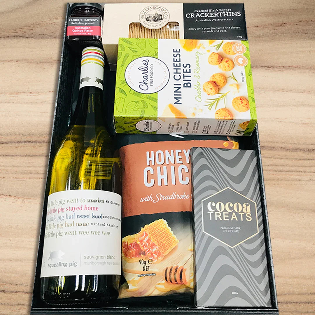 White Wine and food gift basket - Tastebuds