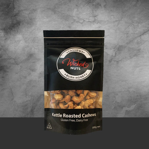 Wicked Nuts Bush Honey Cashews Craft Nuts 100g