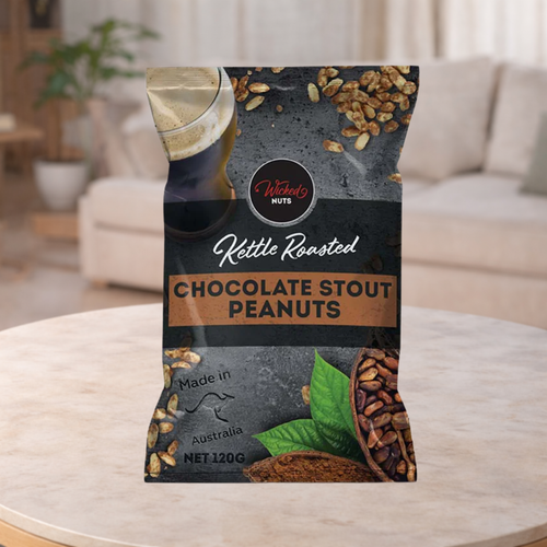 Wicked Nuts Chocolate Stout Infused Peanuts 120g