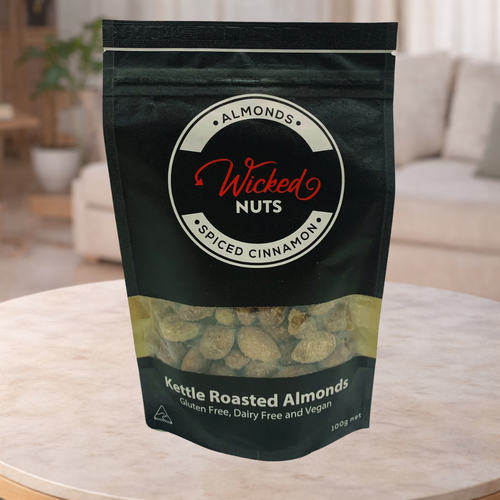 Wicked Nuts Spiced Cinnamon Almonds Craft Nuts 100g