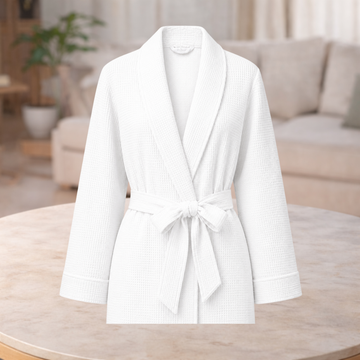 Women's Waffle Knit Robe - White