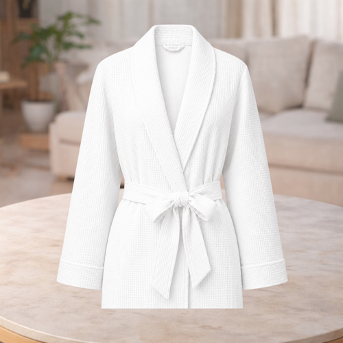 Women's Waffle Knit Robe - White