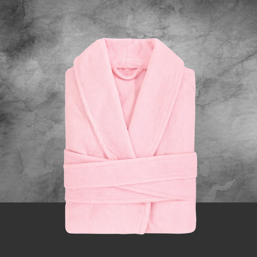 Women’s Waffle Knit Robe – Blush Pink