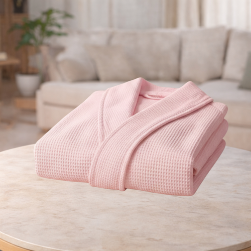 Women's Waffle Knit Robe - Blush Pink