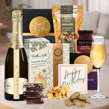 Birthday Celebration Gift Hamper For Her with Chandon Brut and gourmet treats