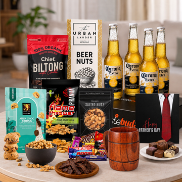 Corona Beer Gift Hamper for Dad by Tastebuds featuring Corona Extra beers, gourmet snacks and a free personalised greeting card.