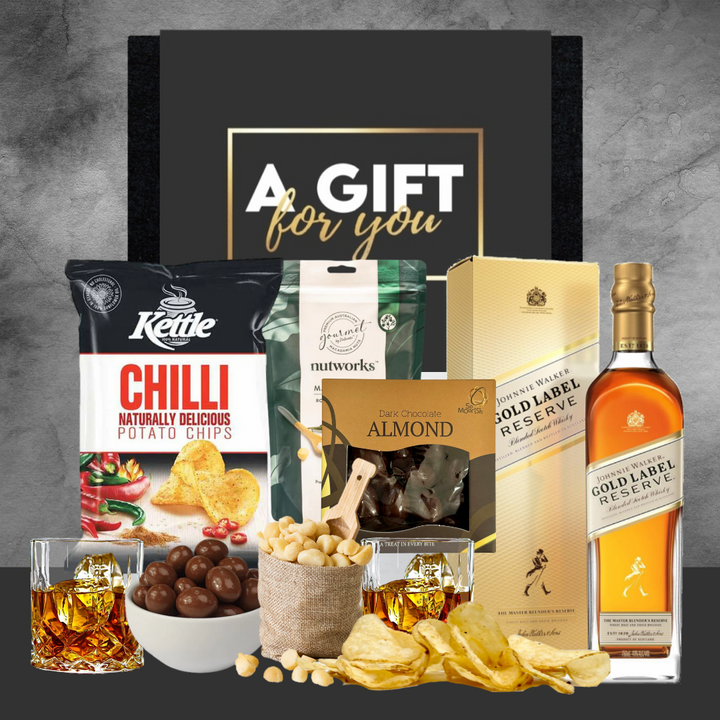 gift hamper with gold label - Tastebuds