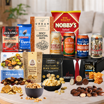 Ginger Beer Father's Day Gift Hamper by Tastebuds featuring premium alcoholic ginger beers, gourmet snacks and a free personalised greeting card.