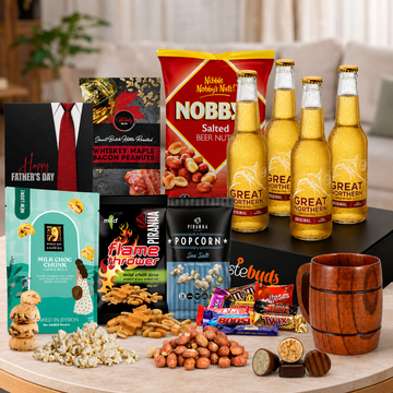 Great Northern Beer Gift Hamper for Dad by Tastebuds featuring Great Northern lager, gourmet snacks and a free personalised greeting card.