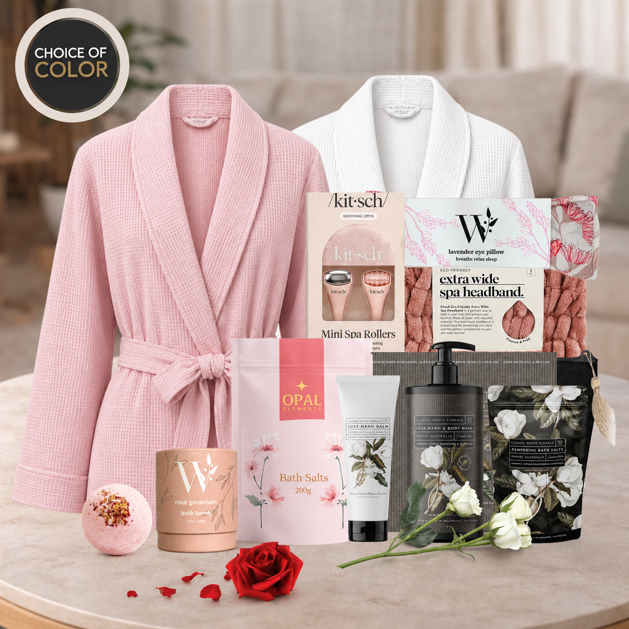 Luxury Spa Gift Hamper for Her with waffle robe and bath essentials