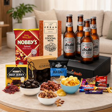 Personalised Beer Gift Hamper with a choice of premium beer and gourmet snacks