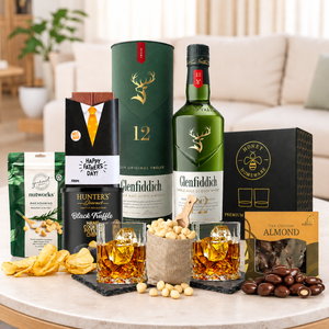 Personalised Premium Whisky Gift Hamper for Father from Tastebuds with premium Scotch, gourmet treats and free Australia-wide delivery.
