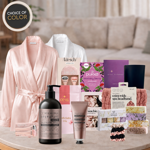 Spa at Home Gift Hamper for Her with satin robe and bath essentials