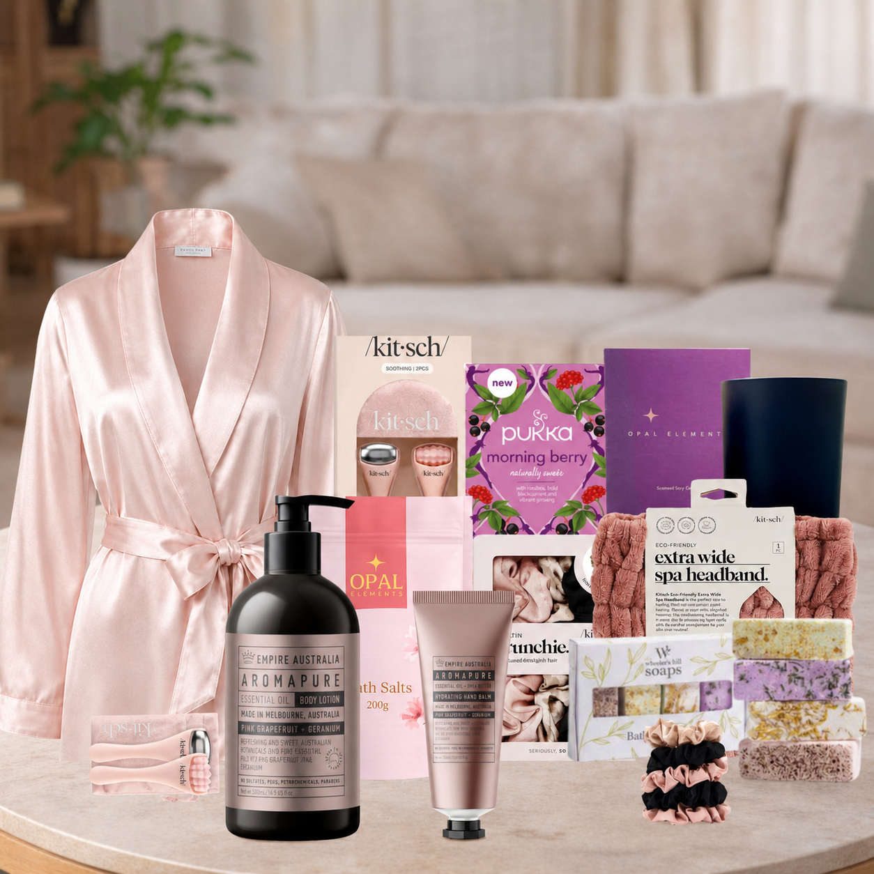 Spa Gift Hamper for Her with bath salts, candle and pampering essentials